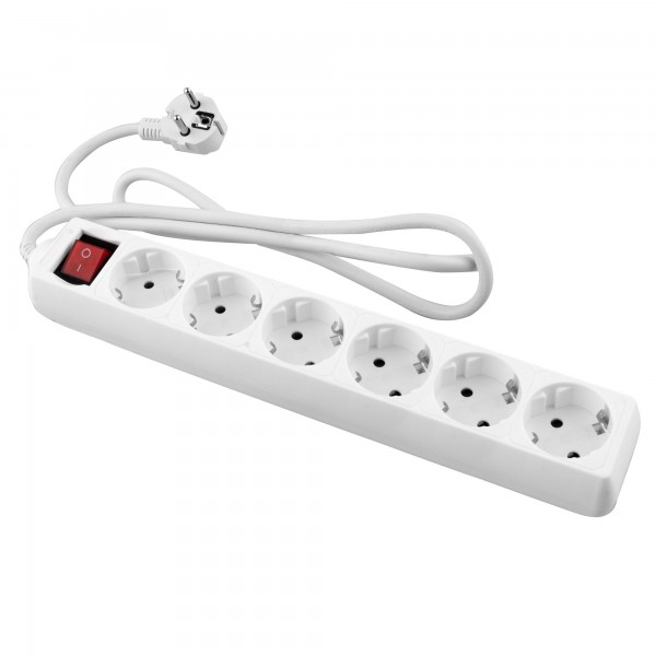 Base onlex blanca 6tomas cable/int.3mt