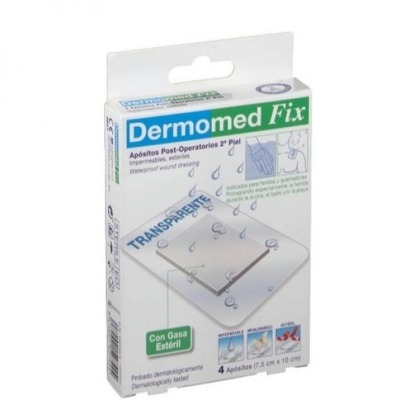 Dermomed Fix 2+ Piel 7,5cmx10cm 4 Apos.